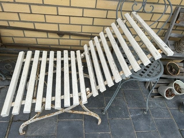 antieke tuinstoel, Tuin en Terras, Tuinstoelen, Ophalen, Gebruikt, Metaal, Verstelbaar