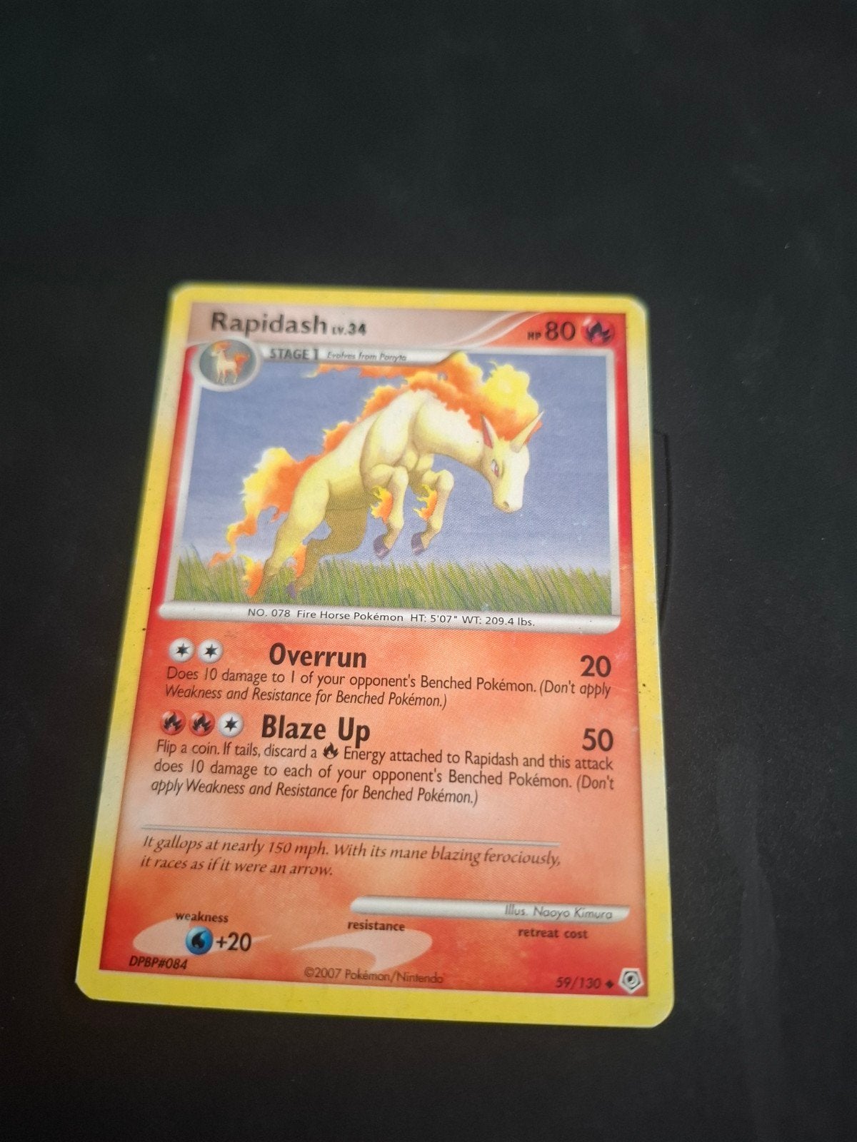 Carte Pokémon Rapidash LV.34 - Usagée, Enlèvement ou Envoi