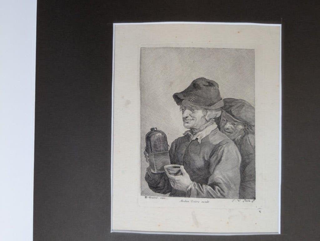 gravure uit de 17de eeuw 'TEES BOEREN', Dagelijks leven, 25 cm, 19 cm, Gravure