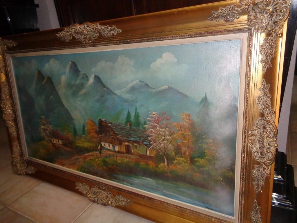 *Grand tableau magnifique signé avec un très beau cadre, Enlèvement