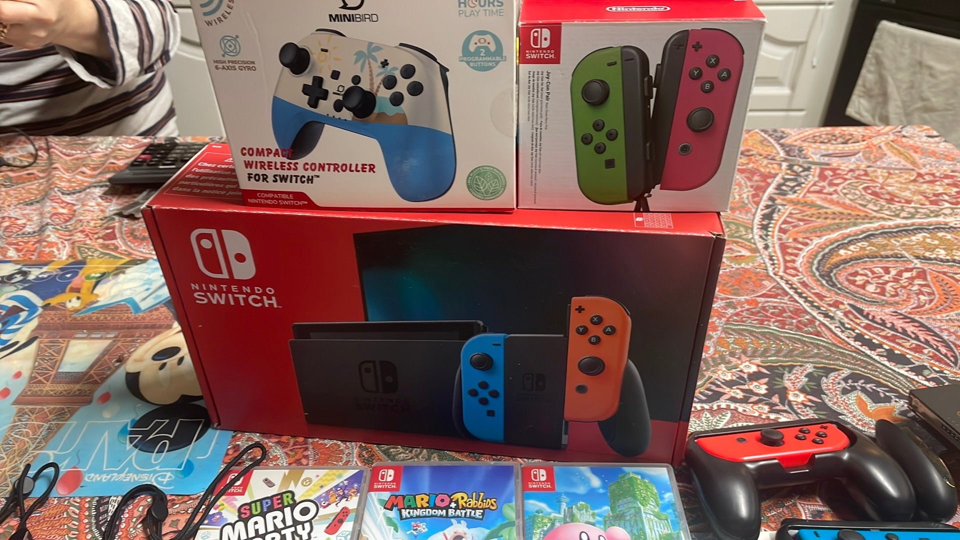 Nintendo switch met 6 spelletjes en allerlei attributen, Games en Spelcomputers, Ophalen, Met games, Zo goed als nieuw, Switch Original