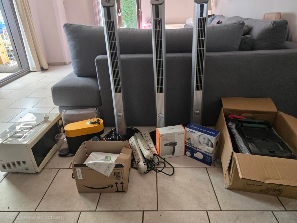 Huishoudelijke elektrische apparaten (alles samen verkocht), Ophalen