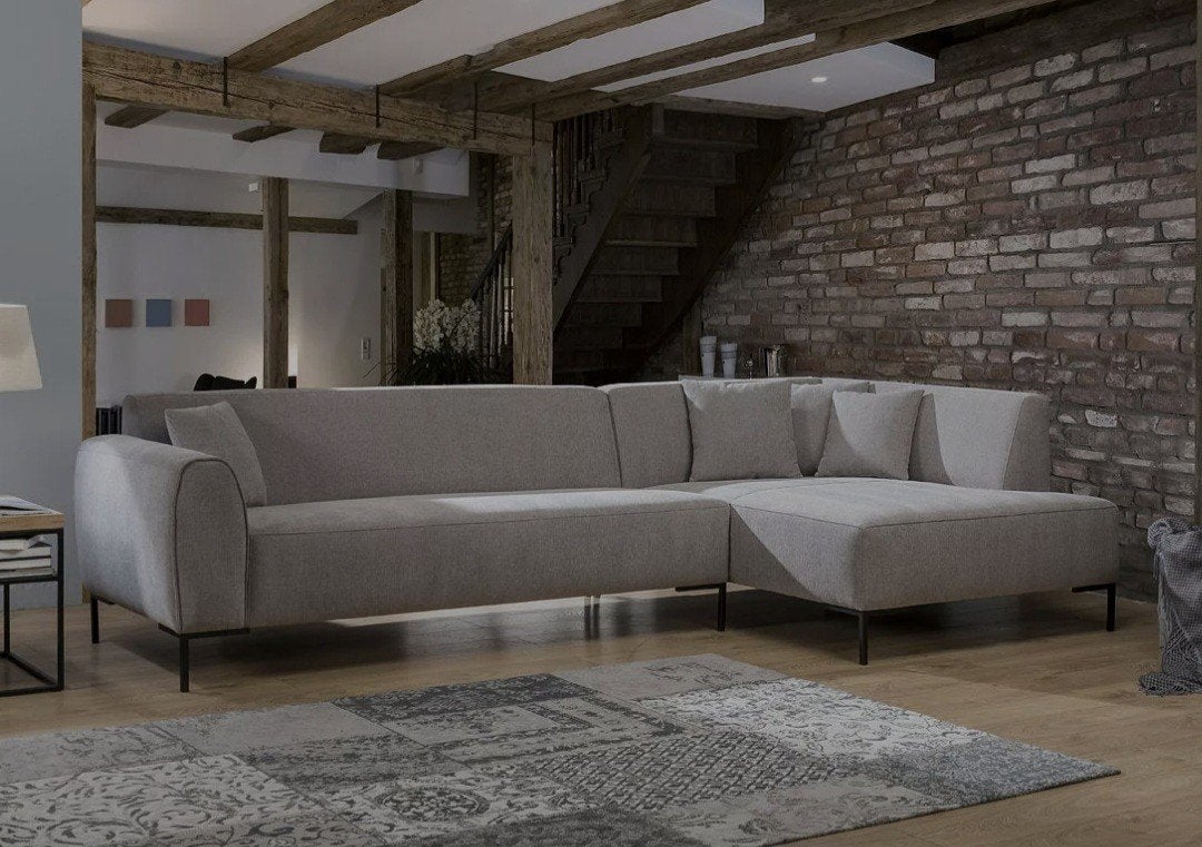Weba 4 5-persoons hoekbank taupe grijs, Huis en Inrichting, Ophalen, Grijs
