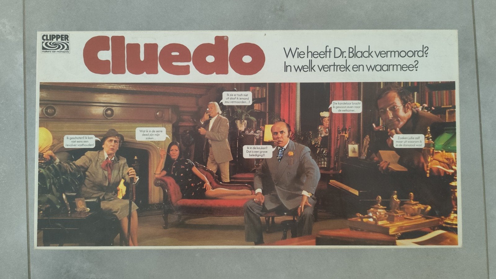 Cluedo 1982 volledig origineel., Hobby & Loisirs créatifs, Cinq joueurs ou plus, Enlèvement ou Envoi, Comme neuf, Clipper