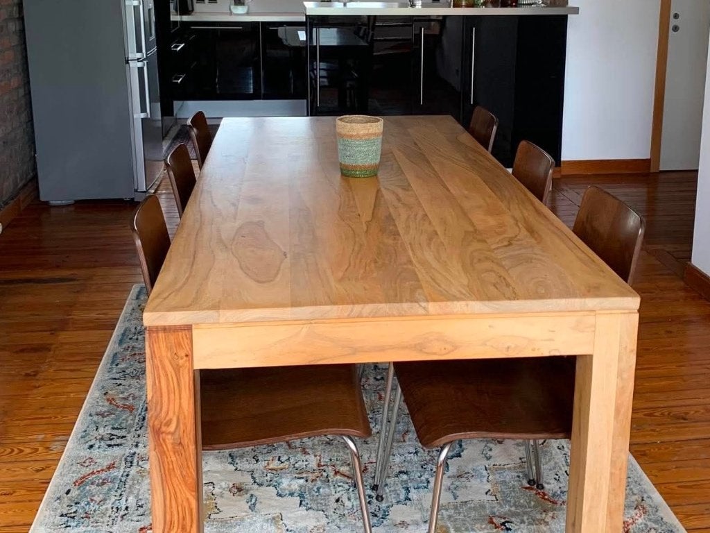 Table en bois massif 8 personnes, 150 à 200 cm, Cinq personnes ou plus, Comme neuf, Enlèvement