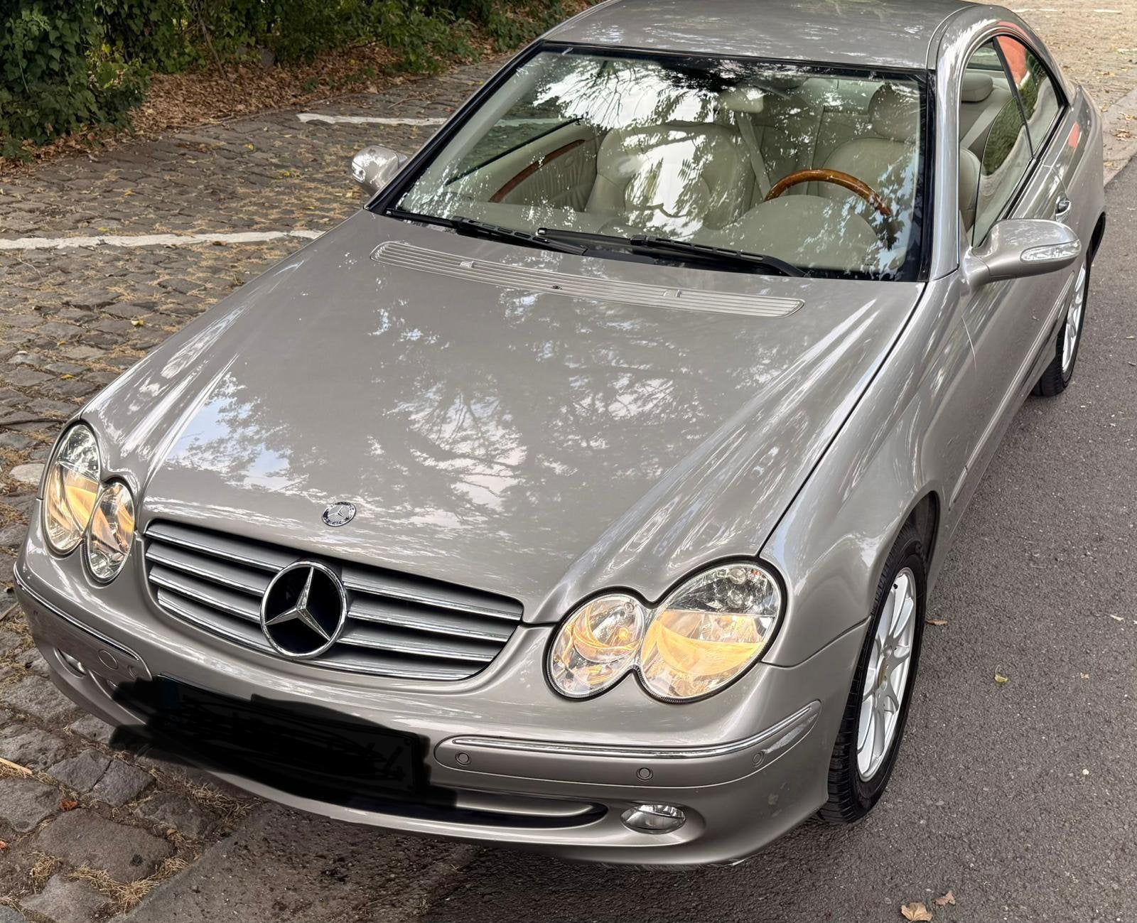 Mercedes CLK 1.8 i Kompresor 90.000 km, Auto's, Mercedes-Benz, Beige, Beige, Leder, Bedrijf