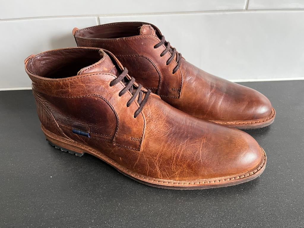Floris van Bommel herenschoenen maat 9.5 / 43.5 H, Vêtements | Hommes, Chaussures, Bottes, Enlèvement ou Envoi, Comme neuf, Brun
