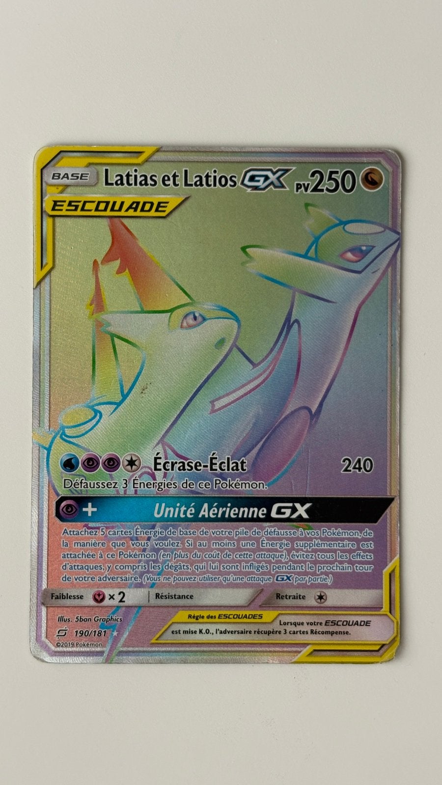 Franse kaart, Latias en Larios GX 190/181, Hobby en Vrije tijd, Verzamelkaartspellen | Pokémon, Ophalen of Verzenden, Gebruikt