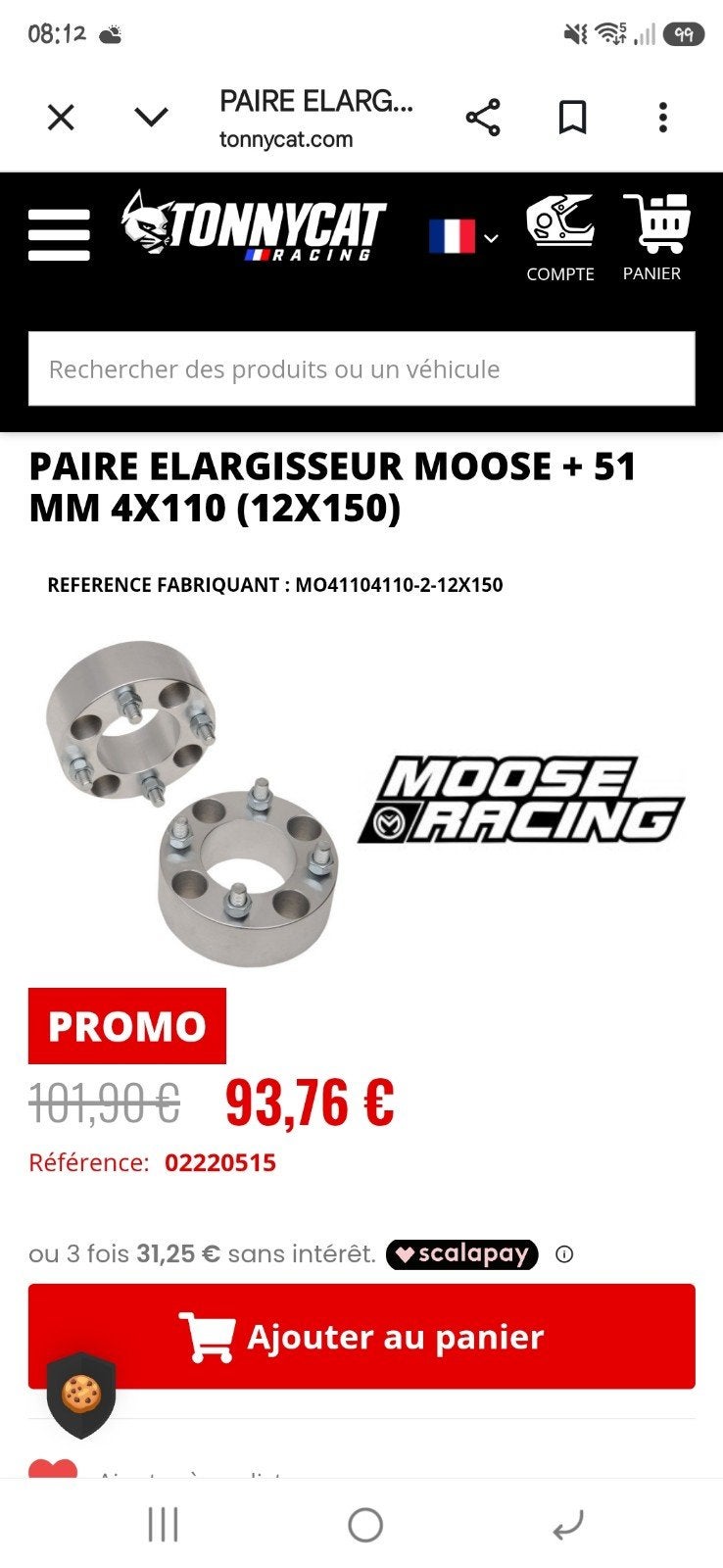 Cale elargisseur raptor arrière, Enlèvement ou Envoi