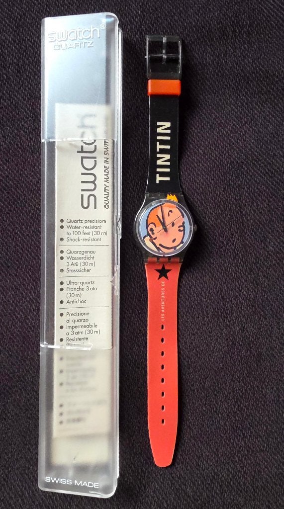 Montre Swatch Tintin 2004 Swiss Horloge Watches, Swatch, Synthétique, Enlèvement, Synthétique