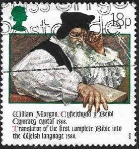 1 Postzegel Groot-Brittannië 1988 Bijbel Wales, Enlèvement ou Envoi, Affranchi