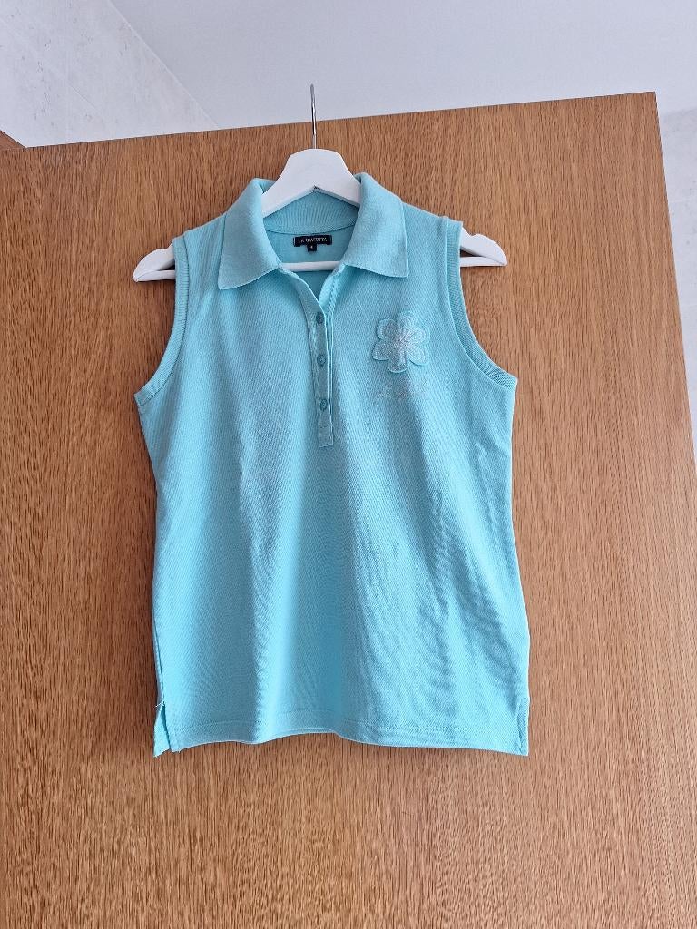 Lichtblauwe polo La Gaviotta (maat 6), Kleding | Dames, Maat 38/40 (M), Blauw, Ophalen of Verzenden, Zo goed als nieuw