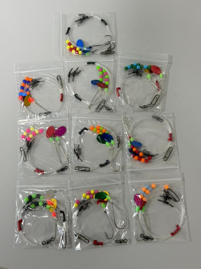10 montages poissons mer, 2 crochets, clapet poulie, Cod Ray, Enlèvement ou Envoi, Neuf, Hameçon