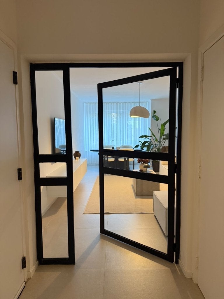 Porte vitrée style  industriel noir, Maison & Meubles, Métal, Comme neuf, Industriel, 174 cm