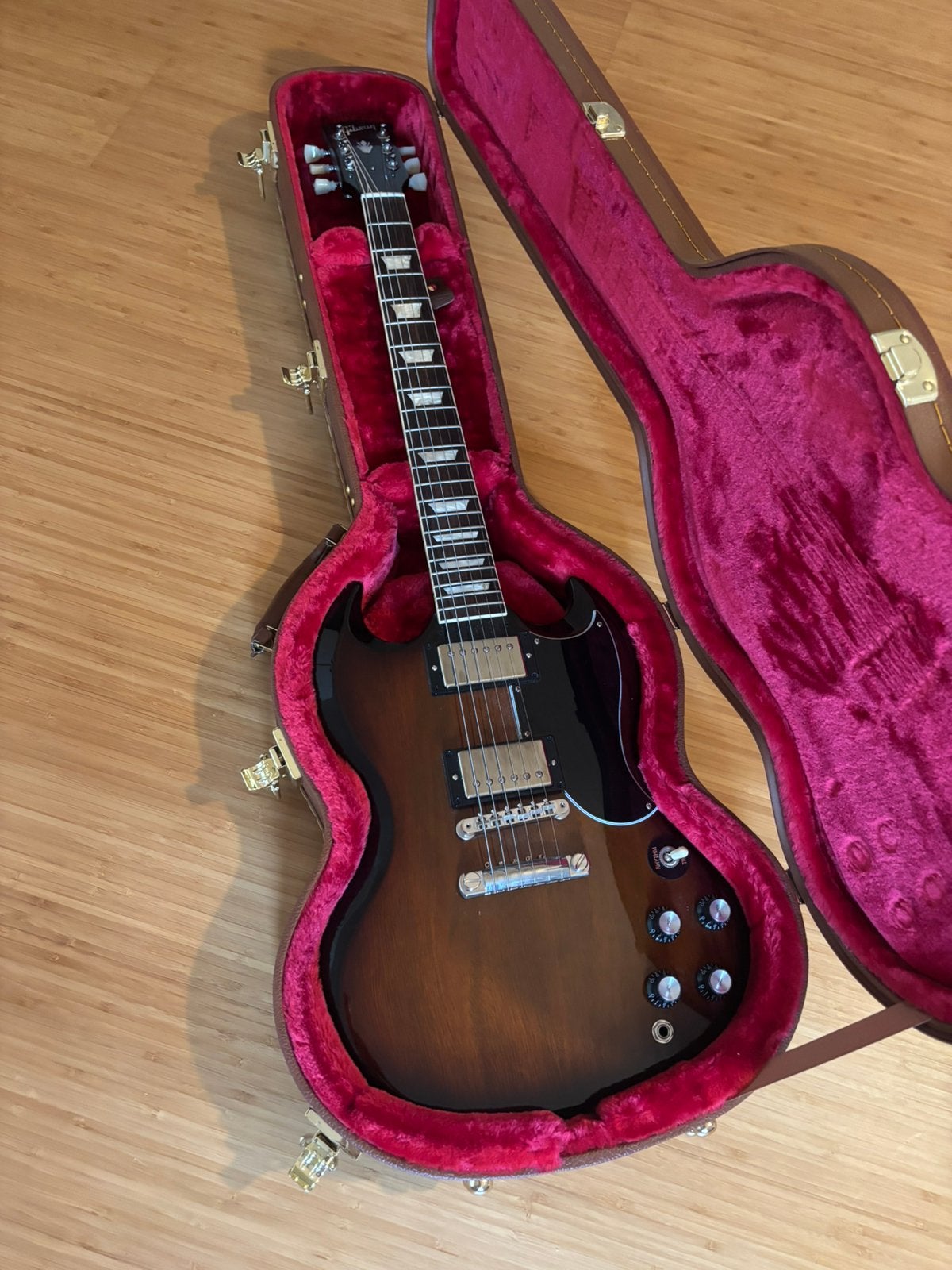 Gibson sg standard 1961 tobacco sunburst, Ophalen of Verzenden, Zo goed als nieuw, Solid body, Gibson