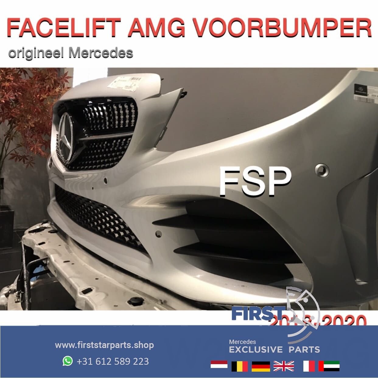 W205 C205 43 AMG BUMPER COMPLEET Mercedes C Klasse 43 ORIGIN, Utilisé, -, Avant, -