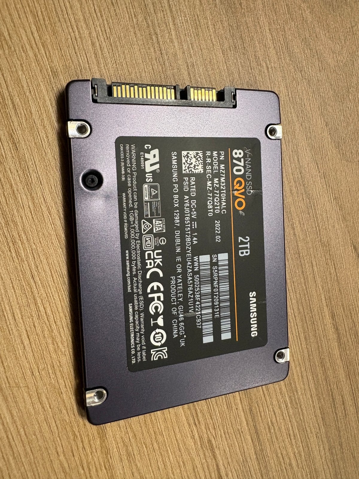 SSD Samsung 870 QVO 2 To, Enlèvement, Comme neuf, SSD
