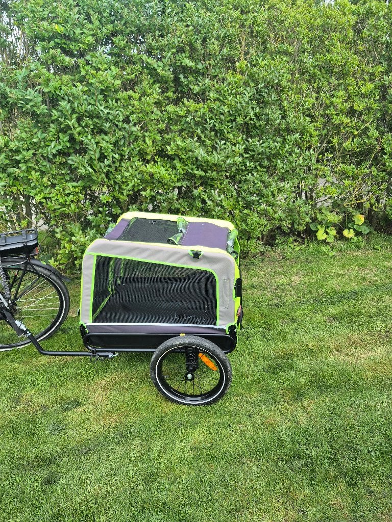 honden fietskar geveerd, kan ook als hondenbuggy, Ophalen, Gebruikt, Hondenfietskar