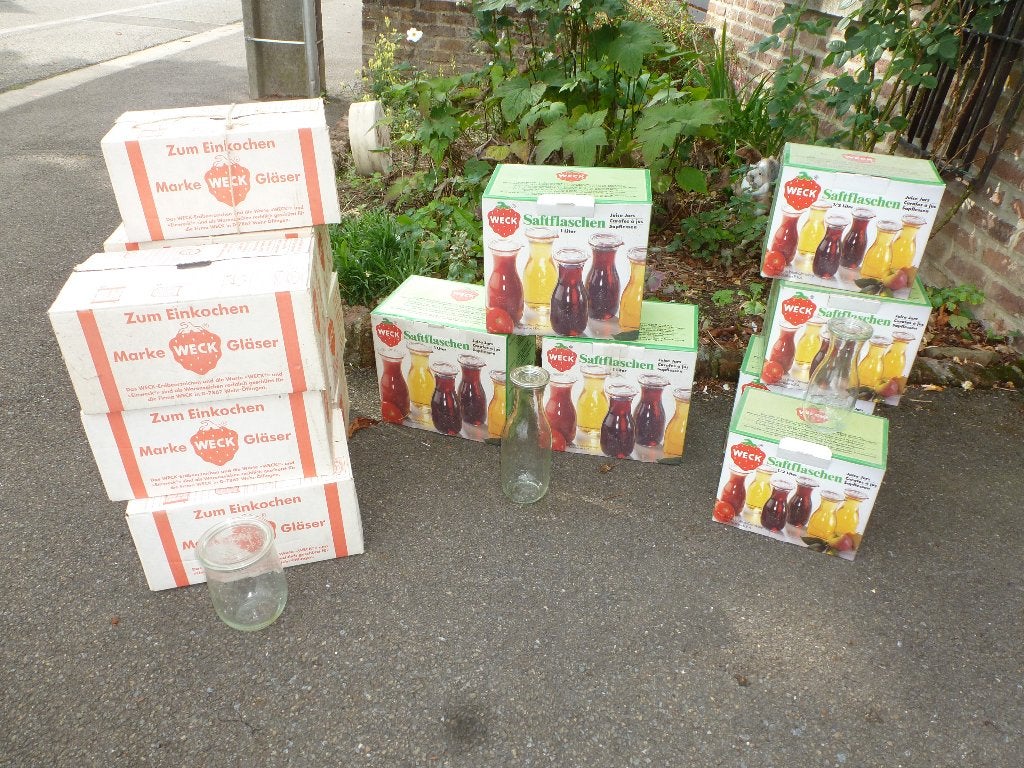 bocaux et bouteilles WECK à stériliser, Huis en Inrichting, Ophalen, Zo goed als nieuw, Glas, Kom(men)