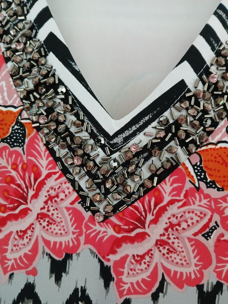 Kleurrijk K DESIGN mouwloos zomerkleed, Kleding | Dames, Jurken, K-design, Ophalen of Verzenden, Zo goed als nieuw, Maat 46/48 (XL) of groter