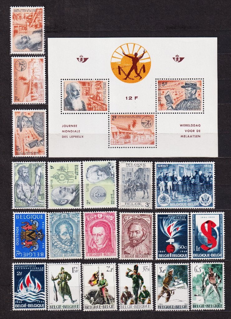 België 1964 compleet jaar **, Postzegels en Munten, Postzegels | Europa | België, Verzenden, Postfris, Postfris
