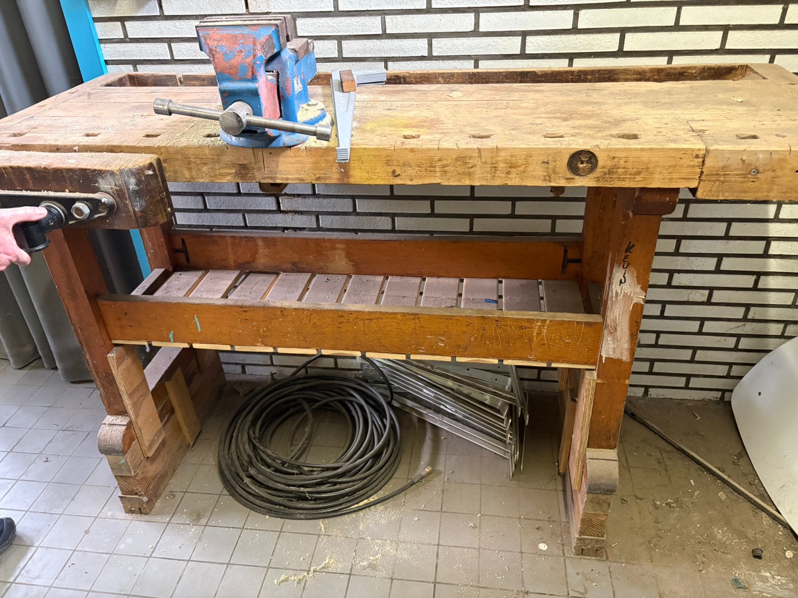 Vintage werkbank, Ophalen, Gebruikt, Bankschroef