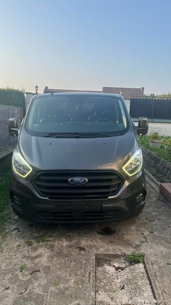 Ford Transit Custom 9 places AUTOMATIQUE – 2018, Autos, Argent ou Gris, Euro 6, Carnet d'entretien, Noir