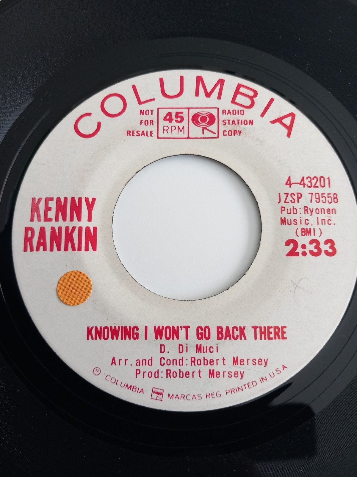KENNY RANKIN. POP OLDIES 60S USA 45T