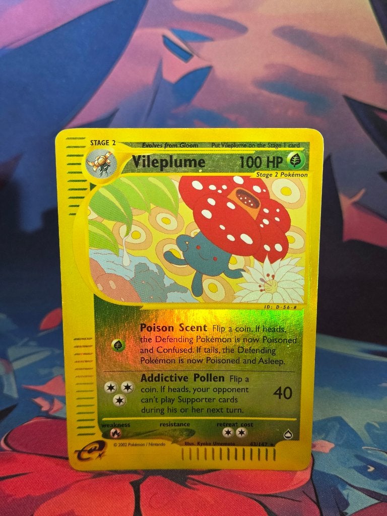 Pokémon Vileplume Reverse Holo 43/147 – Aquapolis (2002), Ophalen of Verzenden