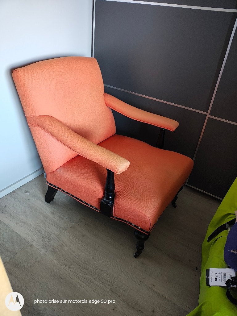 Fauteuil Eichholtz lin orange, Maison & Meubles, Enlèvement, Utilisé