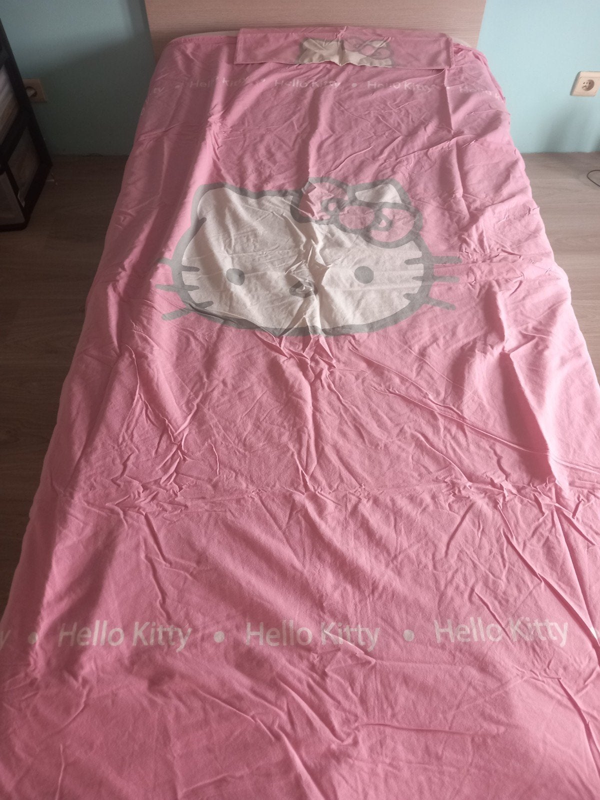 roze dekbedovertrek 1 persoons, Kinderen en Baby's, Ophalen, Meisje, Zo goed als nieuw, Roze
