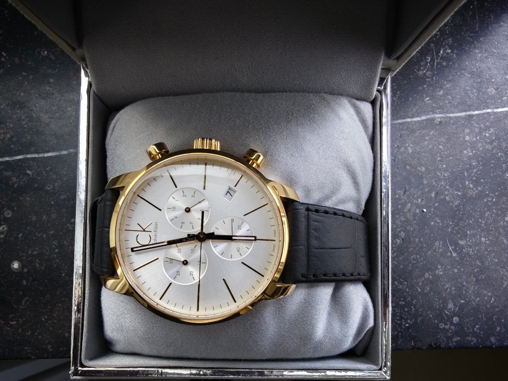 Montre doré Calvin Klein homme, Montre-bracelet, Autres marques, Cuir, Acier