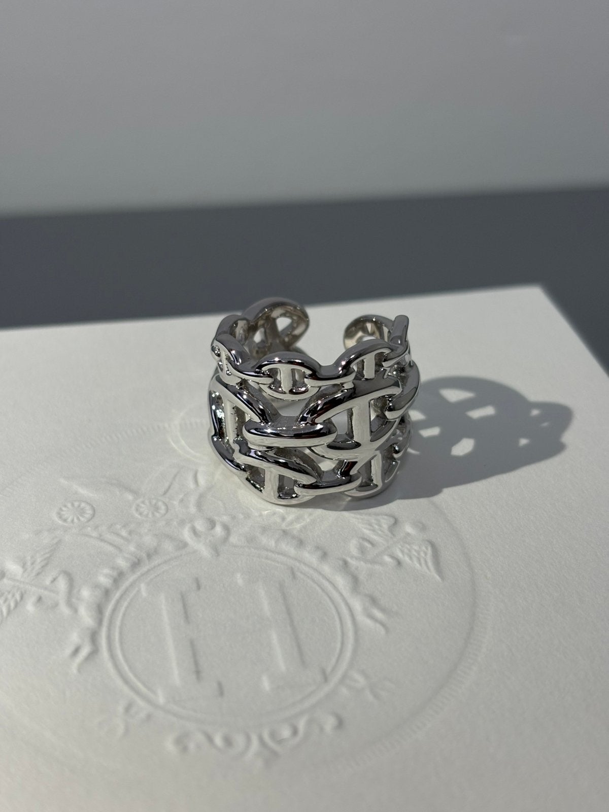 Hermès 925 zilveren ring - Originele doos en documenten, Handtassen en Accessoires, Ophalen of Verzenden, Zo goed als nieuw, Zilver