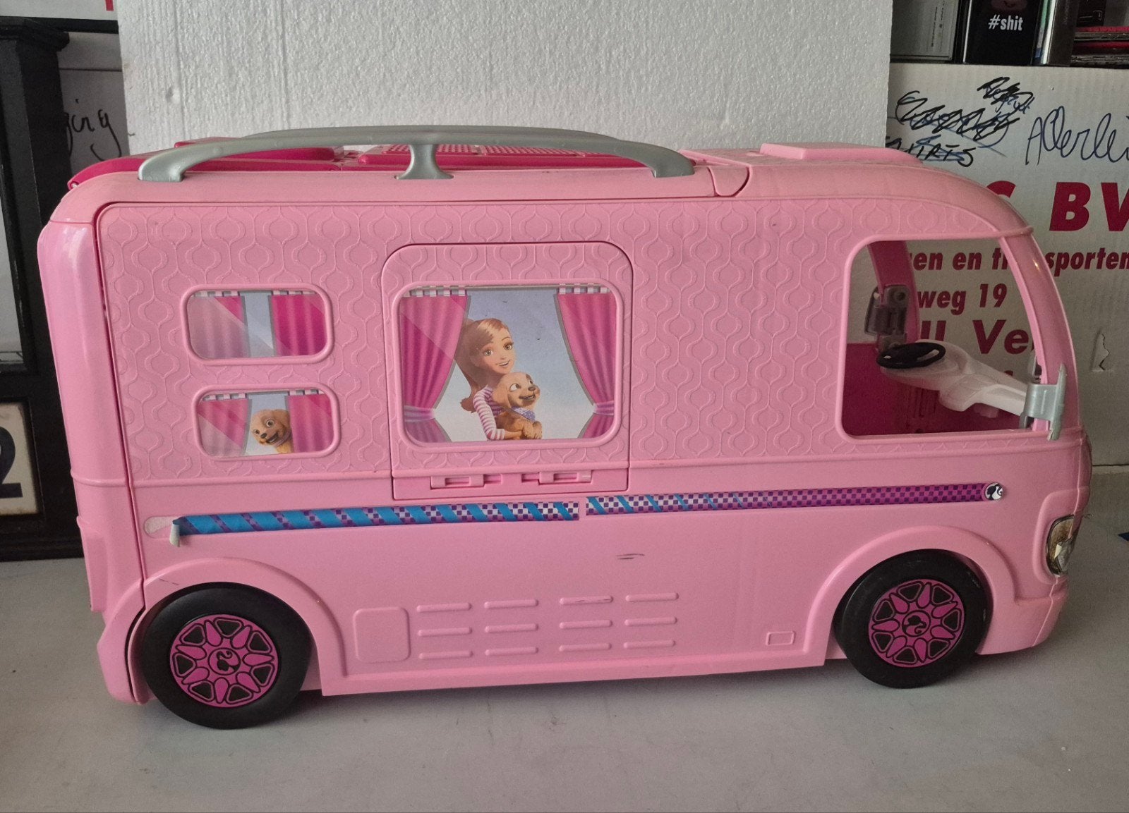 Barbie Droomcamper met Zwembad en Glijbaan (Mode, Ophalen, Gebruikt