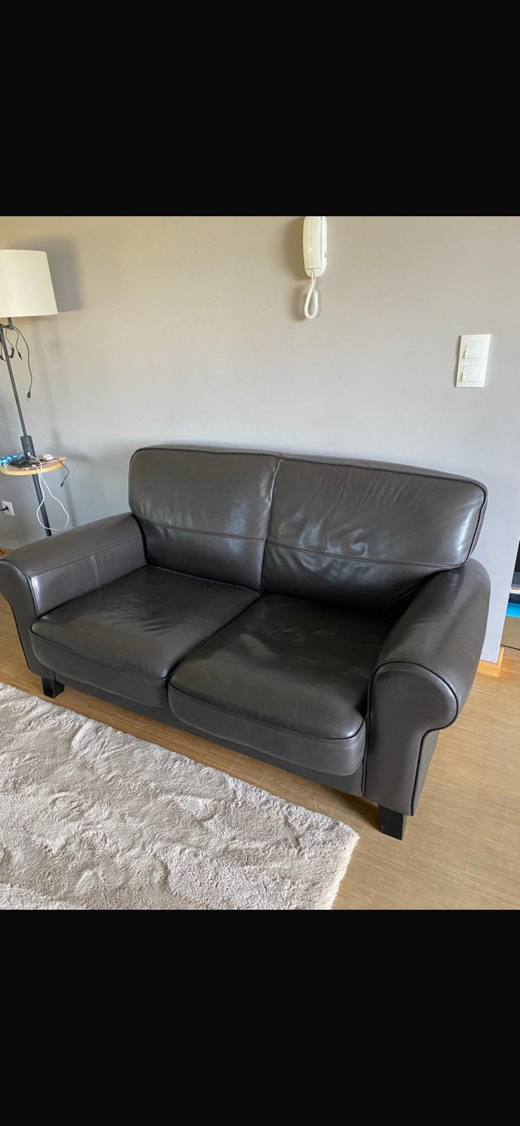 Bruine 2 zit, Huis en Inrichting, Ophalen, Gebruikt, Tweepersoons, Rechte bank