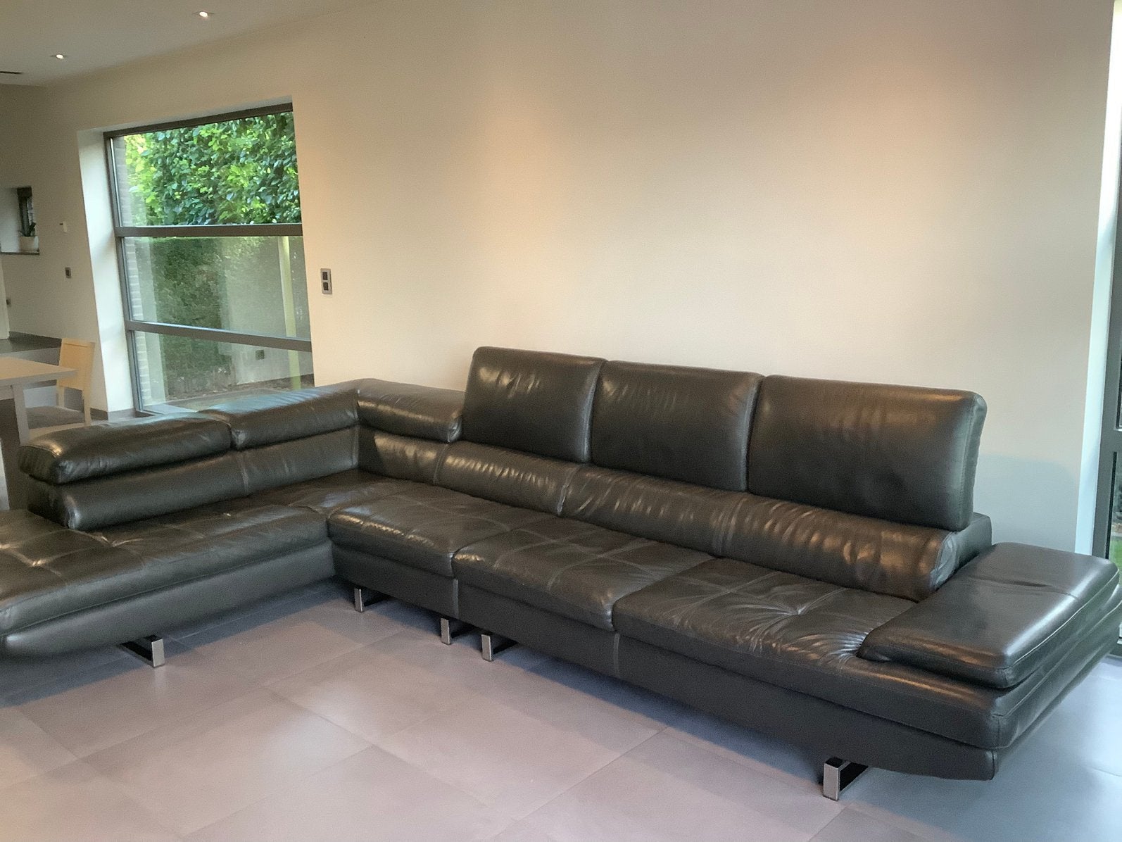 Lederen hoeksalon, Huis en Inrichting, Ophalen, Gebruikt, Leer