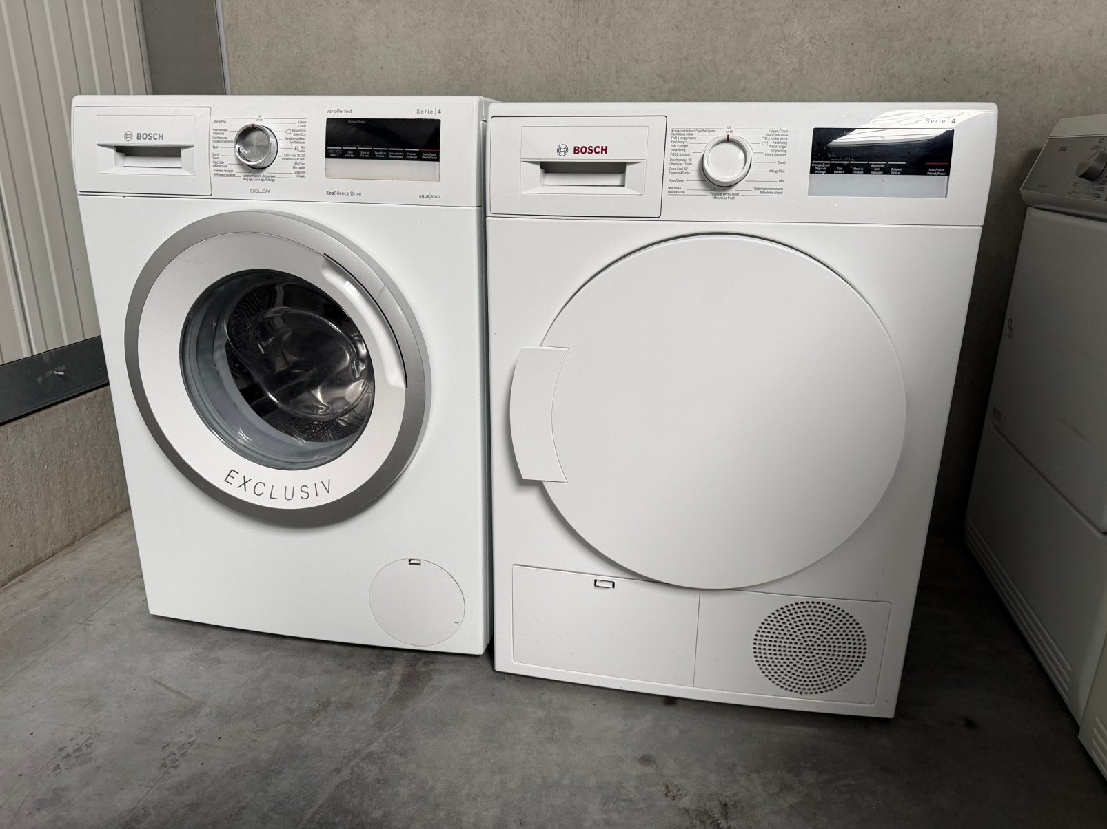 Mooie Bosch set wasmachine + droogkast condens met garantie!, Electroménager, Sèche-linge, 6 à 8 kg, Chargeur frontal, Enlèvement