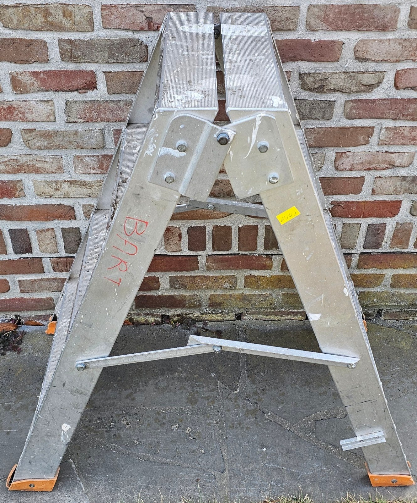 Escabeau professionnel Petry TIO204 en aluminium 2×4 marches, Enlèvement ou Envoi, Pliable ou rétractable/escamotable, Moins de 2 mètres