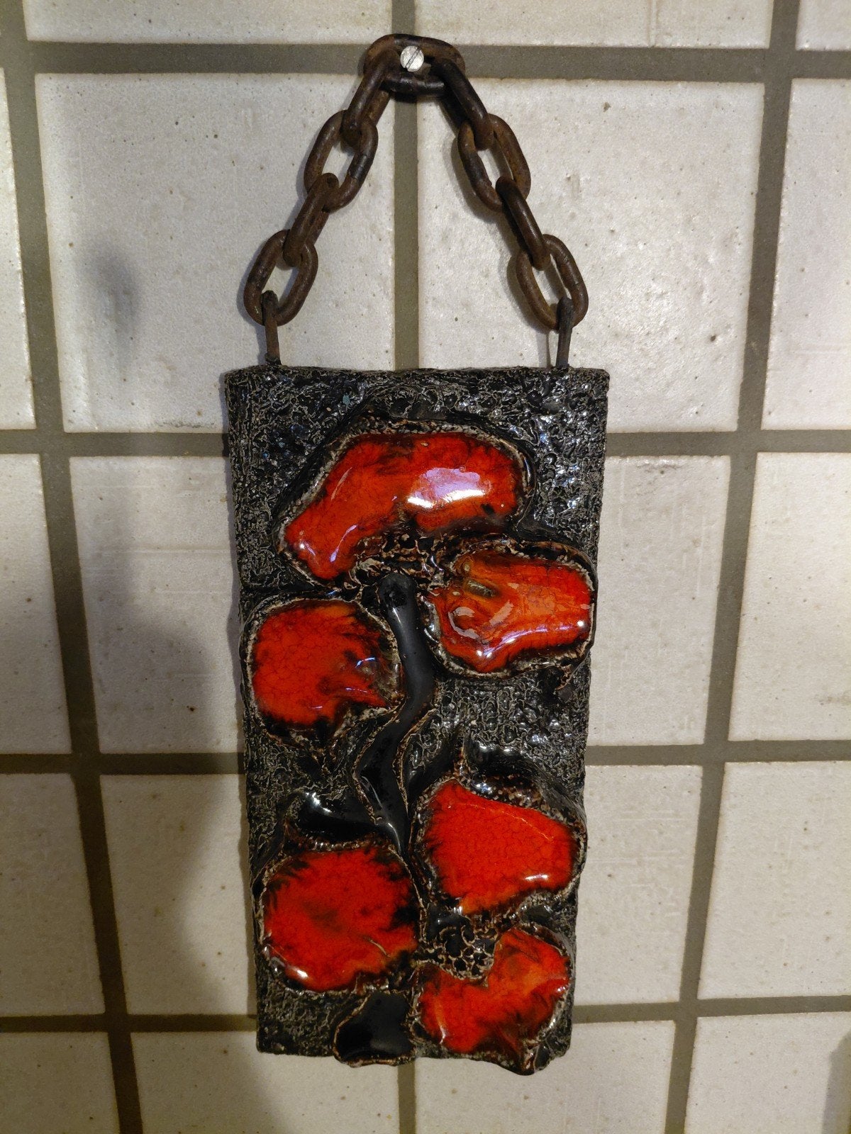 wandtegel/plaquette,muurtegel keramiek bloemmotief  van Erp, Antiek en Kunst, Ophalen of Verzenden