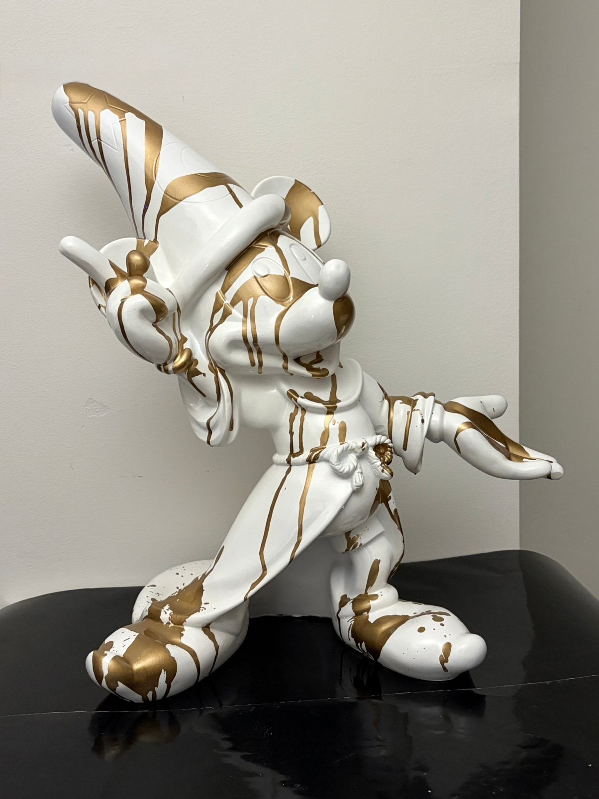XL 50cm Mickey Mouse Wizard Gold Drip Sculptuur Nieuw, Ophalen of Verzenden