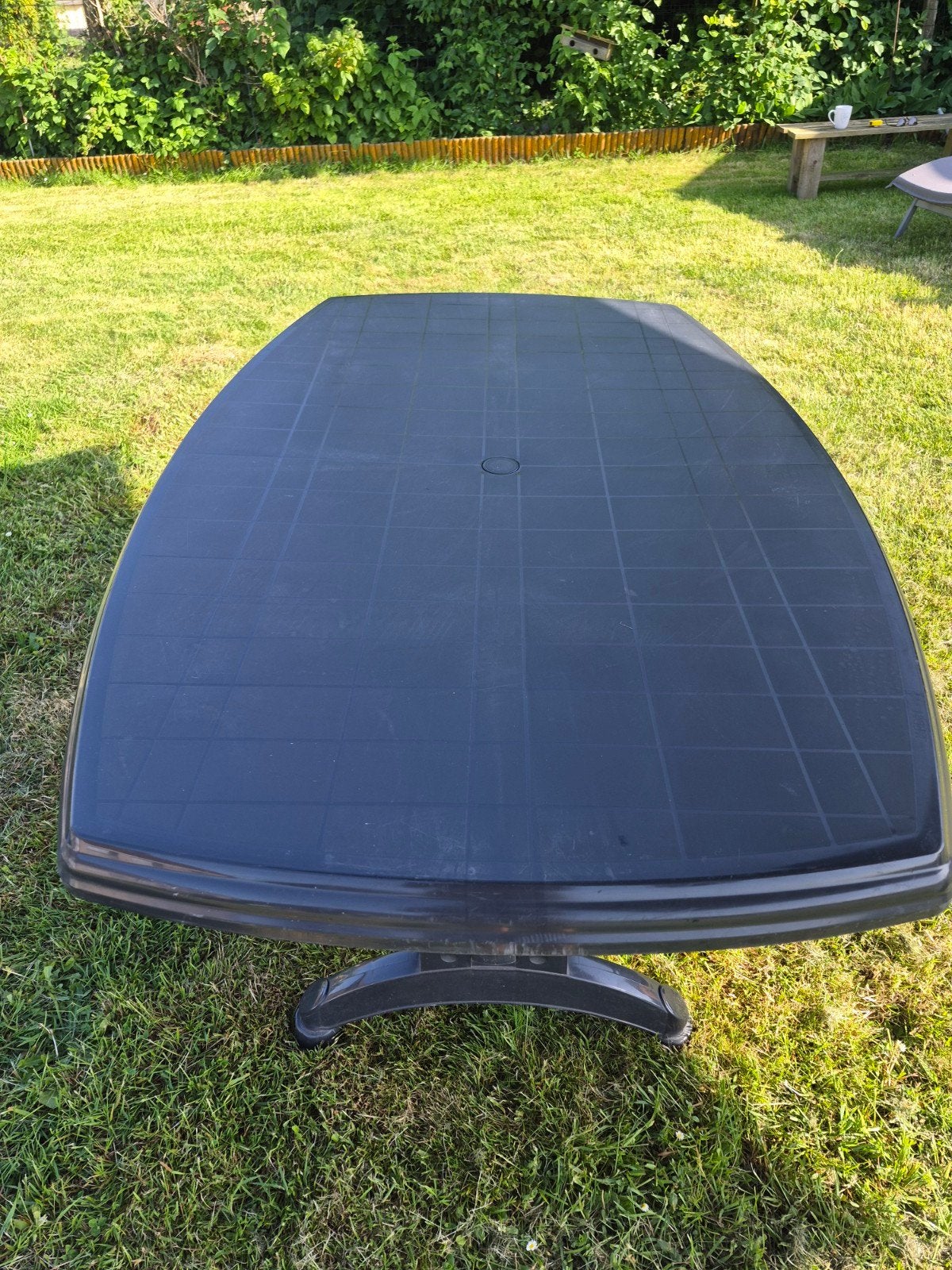 Tuinset (tafel + 6 stoelen) donkerblauw pvc, Ophalen