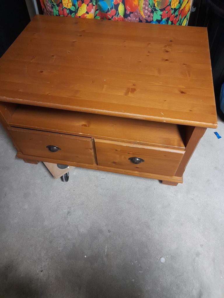 Table basse  en pin  avec rangement, Enlèvement, Pin