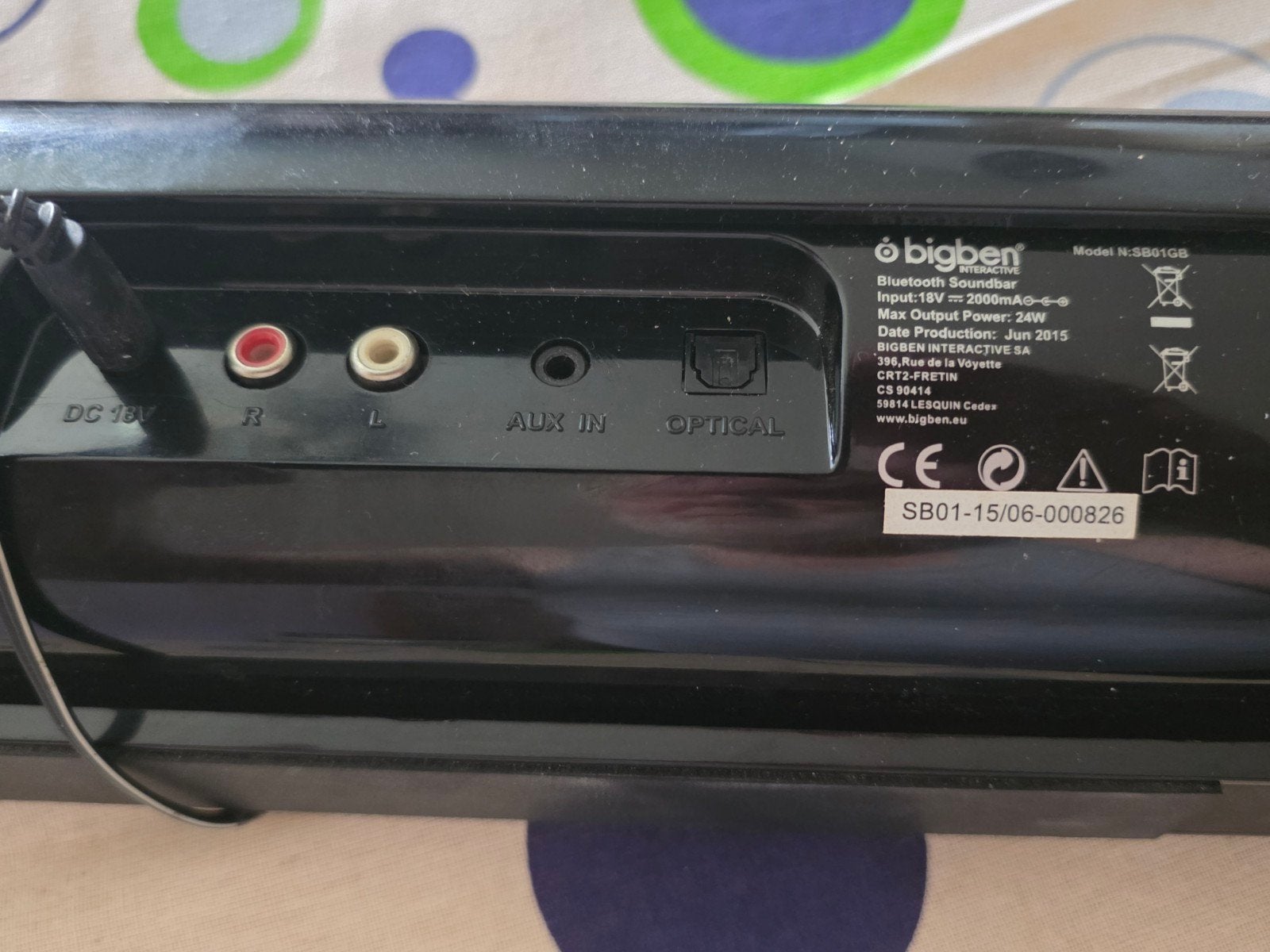 Soundbar. Platenspeler, Ophalen