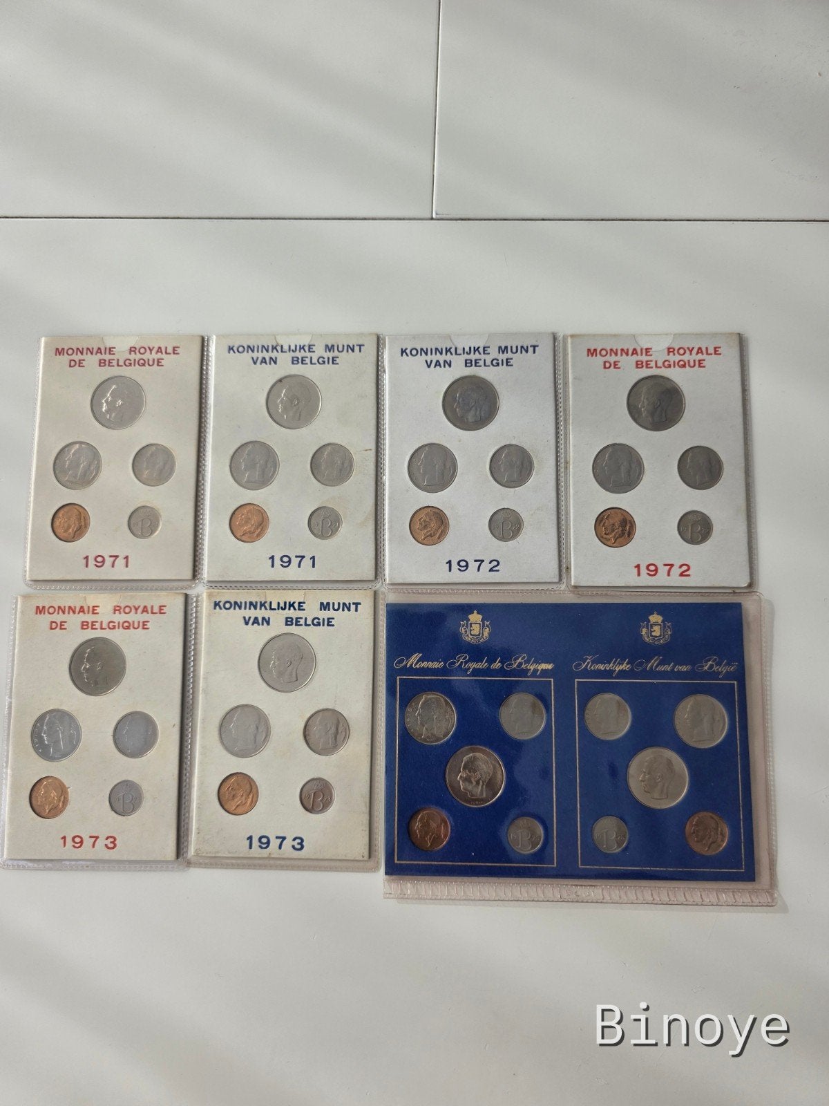 Lot séries FDC Francs Belges 1971-1975 Monnaie Royale, Postzegels en Munten, Ophalen of Verzenden, Setje