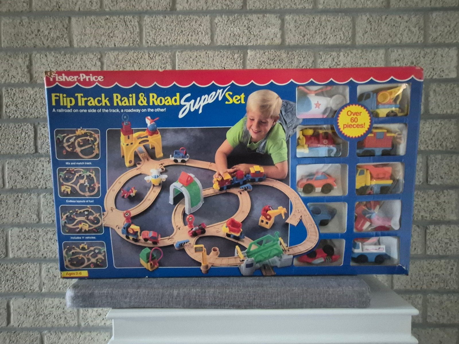 vintage Fisher-Price Flip Track Rail & Road Super Set, Verzamelen, Ophalen of Verzenden