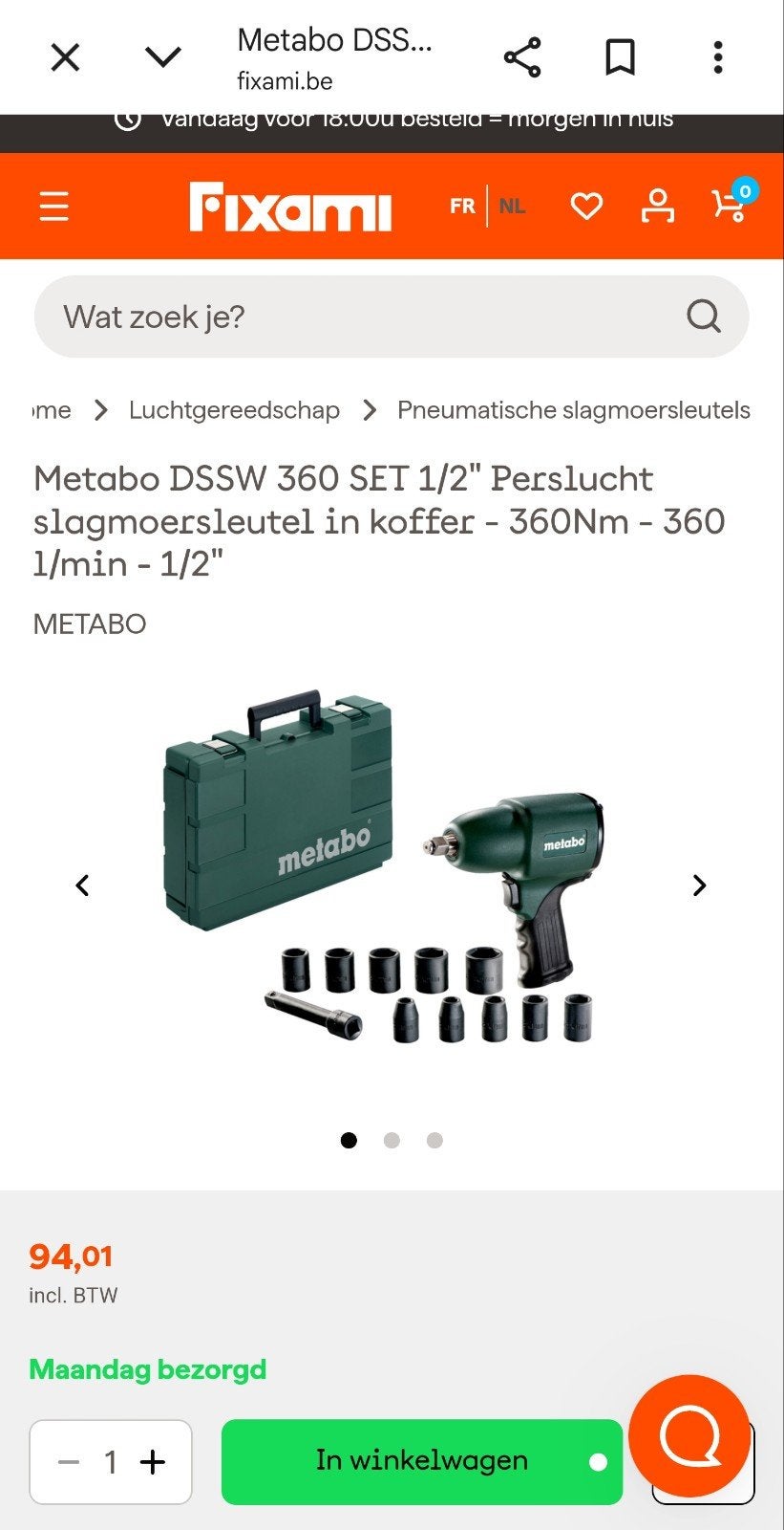 Metabo slagmoersleutel, Ophalen