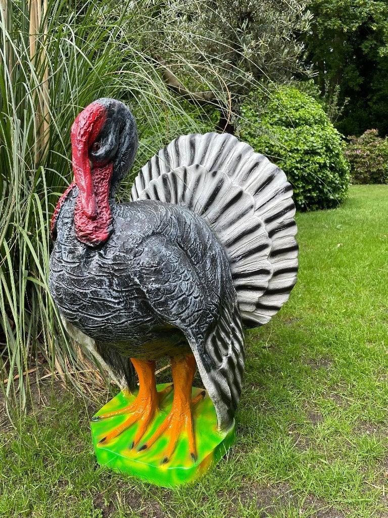 Beeld kalkoen tuin, zwembad, vijver dierentuin 90cm, Tuin en Terras, Tuinbeelden, Nieuw, Dierenbeeld, Kunststof, Ophalen
