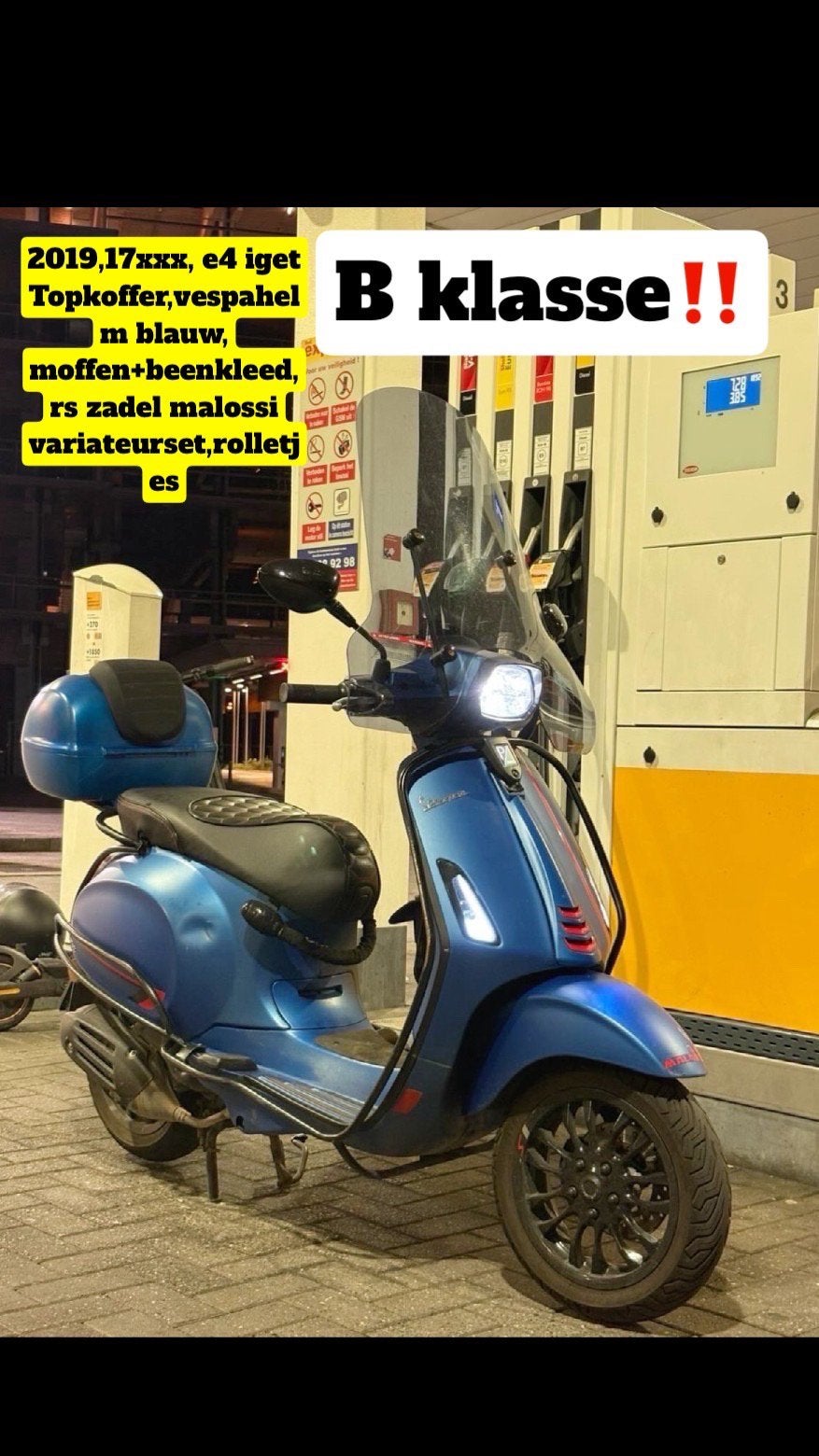 Blauwe Vespa Sprint, Fietsen en Brommers, Ophalen, Vespa S, Benzine, 50 cc