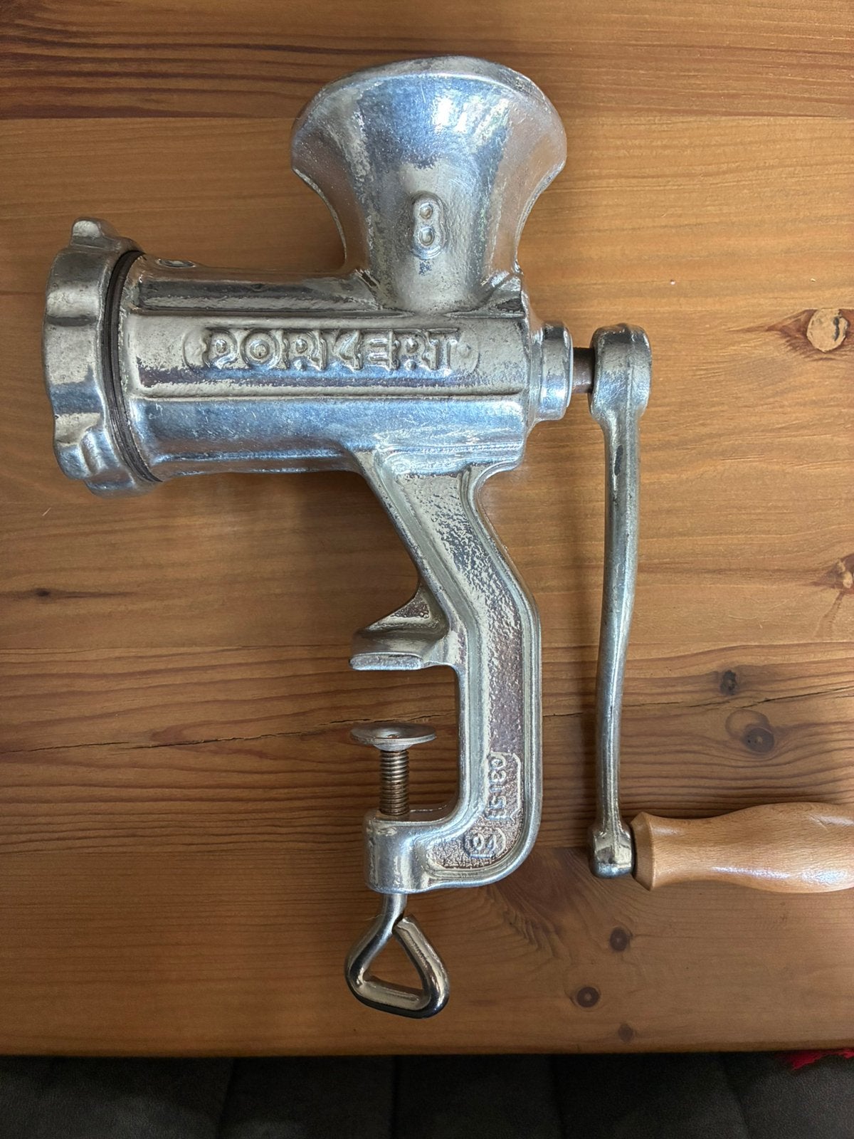 Nieuw / Ongebruikt! Vintage Porkert Vleesmolen – Maat 8, Ophalen of Verzenden, Metaal, Snijmachine, Nieuw