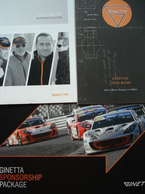Ginetta Brochure Catalogue Prospekt LOT of 3, Verzenden, Zo goed als nieuw, Overige merken